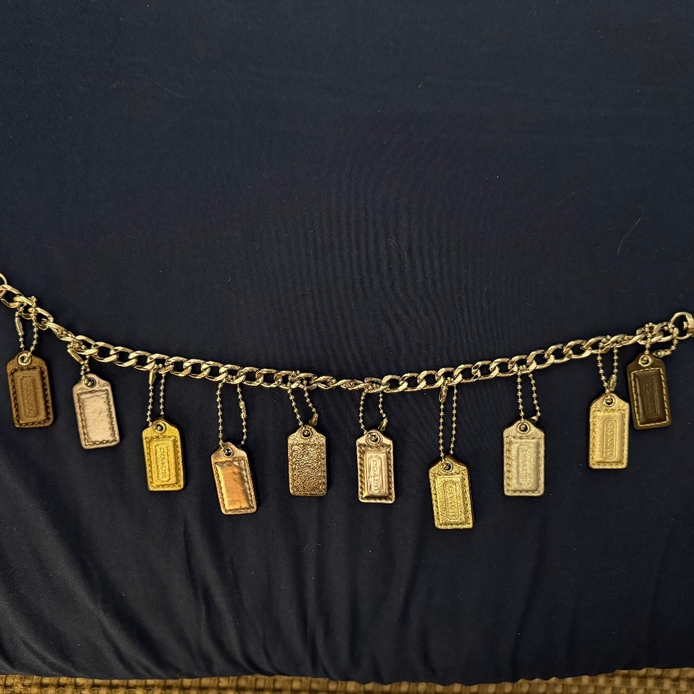 Coach Hangtags/Bag Charms in Mixed Metal Colors - Silver chain included